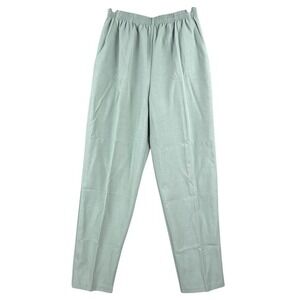 Covington Womens Pull-on Green Relaxed Pants Sz 12 Elastic Waist High Skinny Leg